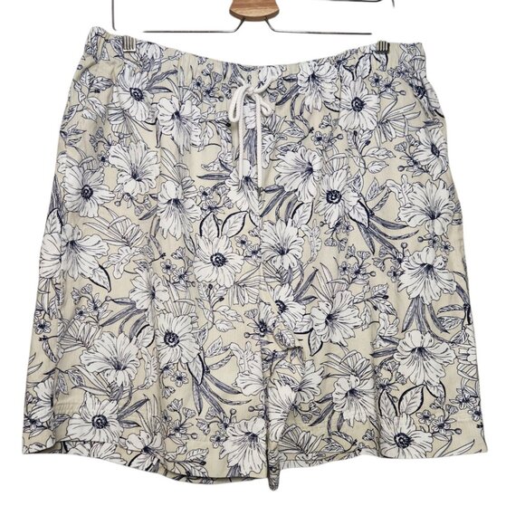 Coral Bay Shorts Sz XL Floral Elastic Waist 8.5" Inseam Tropical Summer Spring - Picture 1 of 6
